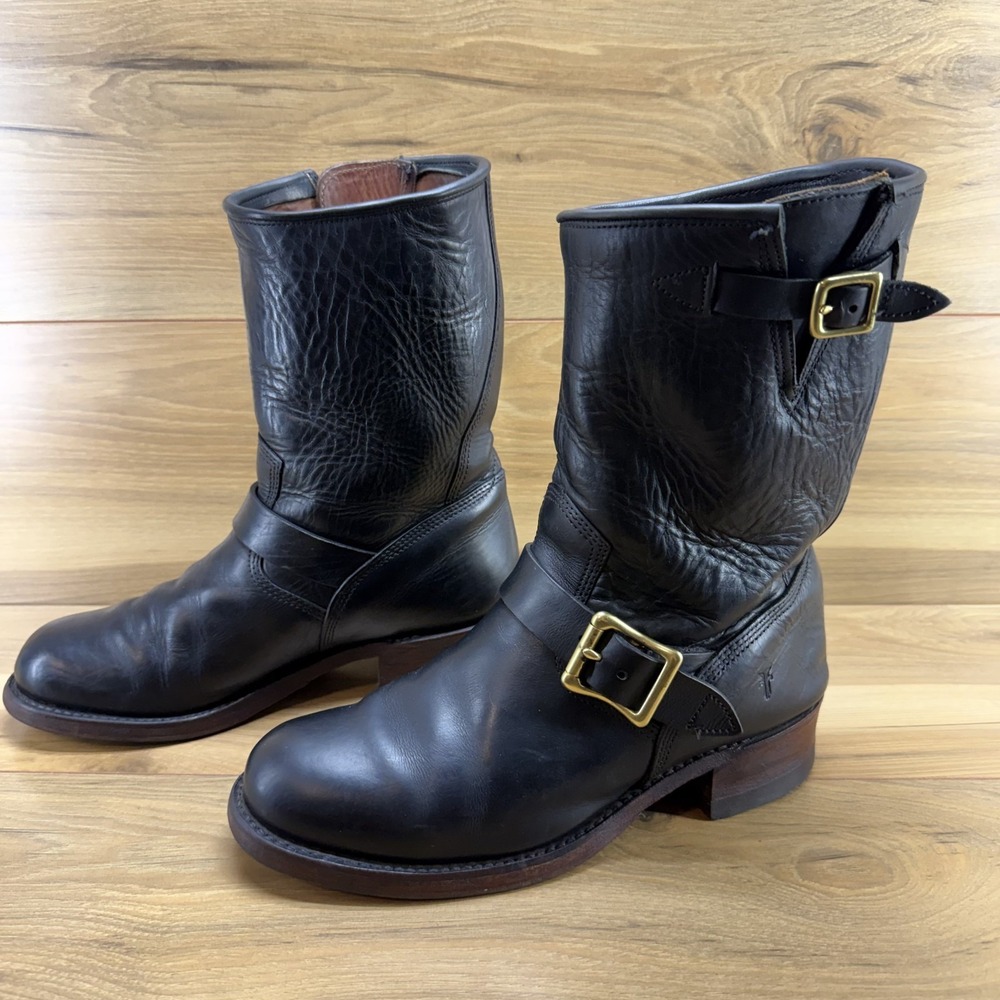 FRYE Artisanal Engineer Boots Mens 9.5 Horween Biker Moto Limited Ed USA Made - Picture 5 of 14